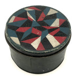 Old Round Tin with Handpainted Modernist Lid (Couple Dings)