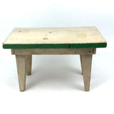 Charming Old Green and White Tabletop Table