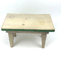 Charming Old Green and White Tabletop Table