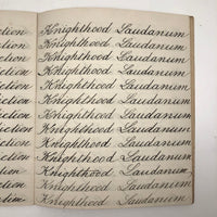 Beautiful 1847 Friends School Penmanship Notebook with Excellent Words