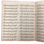 Beautiful 1847 Friends School Penmanship Notebook with Excellent Words