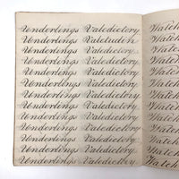 Beautiful 1847 Friends School Penmanship Notebook with Excellent Words