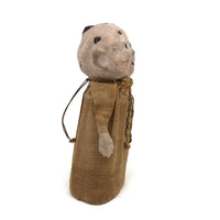 Curious Little Man, Antique Spring Body Toy with Papier Mache  Head and Hands