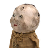 Curious Little Man, Antique Spring Body Toy with Papier Mache  Head and Hands