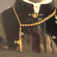 Young Woman with Flowers and (Lost Mat) Halo, Antique Full Plate Hand-painted Tintype