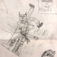 Batman with His Friends and Foes! Brilliant Vintage Kid Drawing