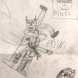 Batman with His Friends and Foes! Brilliant Vintage Kid Drawing