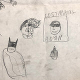 Batman with His Friends and Foes! Brilliant Vintage Kid Drawing