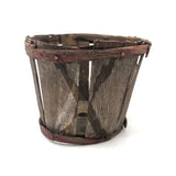 SOLD Beautifully Weathered and Tenderly Mended Old Painted Wooden Basket