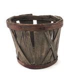 SOLD Beautifully Weathered and Tenderly Mended Old Painted Wooden Basket