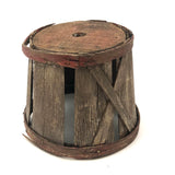 SOLD Beautifully Weathered and Tenderly Mended Old Painted Wooden Basket