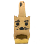 Yellow Cat Vintage Folk Art Match Holder (Roughness to to Bottom Edge)