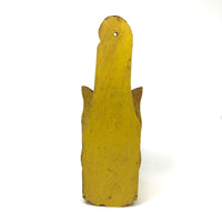 Yellow Cat Vintage Folk Art Match Holder (Roughness to to Bottom Edge)