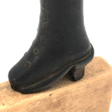 Very Old Carved Boot with Iron Nails, Presumed Pipe Tamper