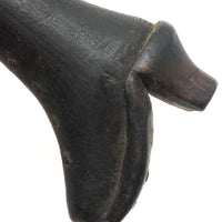 Very Old Carved Boot with Iron Nails, Presumed Pipe Tamper