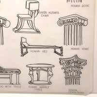 SOLD Furniture Styles Antique to 1950, Interior Design School Portfolio of Drawings