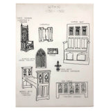 SOLD Furniture Styles Antique to 1950, Interior Design School Portfolio of Drawings