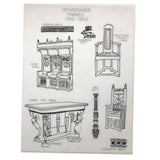 SOLD Furniture Styles Antique to 1950, Interior Design School Portfolio of Drawings