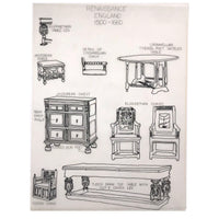 SOLD Furniture Styles Antique to 1950, Interior Design School Portfolio of Drawings