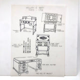 SOLD Furniture Styles Antique to 1950, Interior Design School Portfolio of Drawings