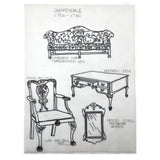 SOLD Furniture Styles Antique to 1950, Interior Design School Portfolio of Drawings