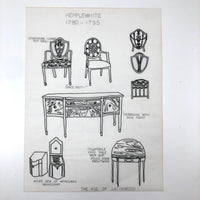 SOLD Furniture Styles Antique to 1950, Interior Design School Portfolio of Drawings