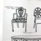 SOLD Furniture Styles Antique to 1950, Interior Design School Portfolio of Drawings