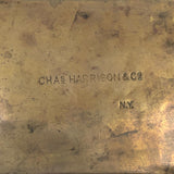 Beautiful (and Indestructible) Antique Handheld Brass Mirror, Chas Harrison, NY