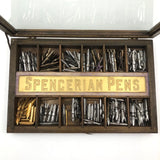 Spencerian Pens: Beautiful Condition Antique Stationer's Pen Nib Case, Chock Full