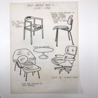 SOLD Furniture Styles Antique to 1950, Interior Design School Portfolio of Drawings