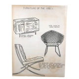 SOLD Furniture Styles Antique to 1950, Interior Design School Portfolio of Drawings