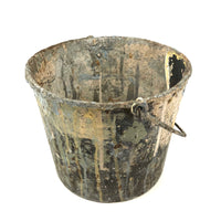 Beautiful Old Drip Encrusted Paint Bucket with Lyrical Wire Handle