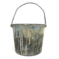 Beautiful Old Drip Encrusted Paint Bucket with Lyrical Wire Handle