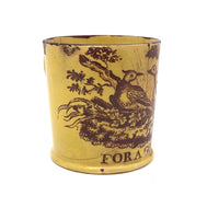 For a Good Girl, Early 19th C. Yellow Glazed Staffordshire Child's Cup (Hairline Cracks But Very Charming)