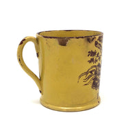 For a Good Girl, Early 19th C. Yellow Glazed Staffordshire Child's Cup (Hairline Cracks But Very Charming)