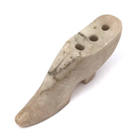 Antique Carved Marble Shoe Shaped Ink Pen Holder