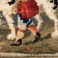 19th Century Needlepoint (with Petit Point) Boy with Dog in Period Frame