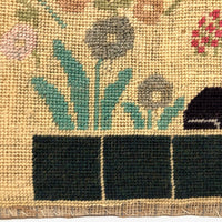 Beth Podlaha's 1939 Needlepoint with Dog and Cat and House and Flowers