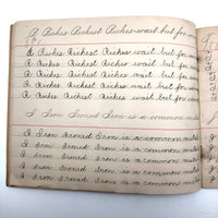 Lila Wise's 1898 Penmanship Practice Notebook with Both Strange and Poignant Sentences