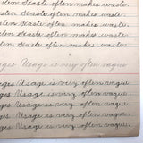 Lila Wise's 1898 Penmanship Practice Notebook with Both Strange and Poignant Sentences