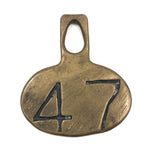 Old Brass Double-sided "47" Livestock Ear Tag