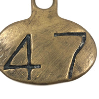 Old Brass Double-sided "47" Livestock Ear Tag