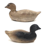 Half Scalded Antique Carved and Painted Duck