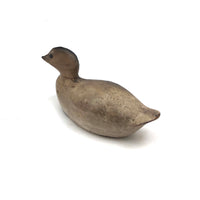 Half Scalded Antique Carved and Painted Duck