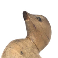 Half Scalded Antique Carved and Painted Duck