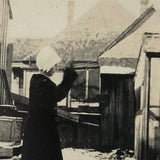 Strange Posture, Curious Gesture, Antique Snapshot of Women in Long Coats and Bonnets