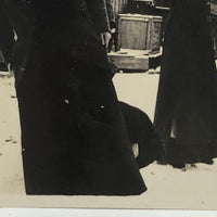 Strange Posture, Curious Gesture, Antique Snapshot of Women in Long Coats and Bonnets