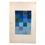 SOLD Shades of Blue Vintage Color Study, Grid of Painted and Pasted Squares