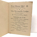 1894 Van Hornesville, NY  First Annual Odd Fellows Ball Invitation