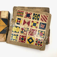 SOLD Much Loved Early Color Cubes Set in Best Cloth Tape Mended Box